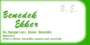 benedek ekker business card